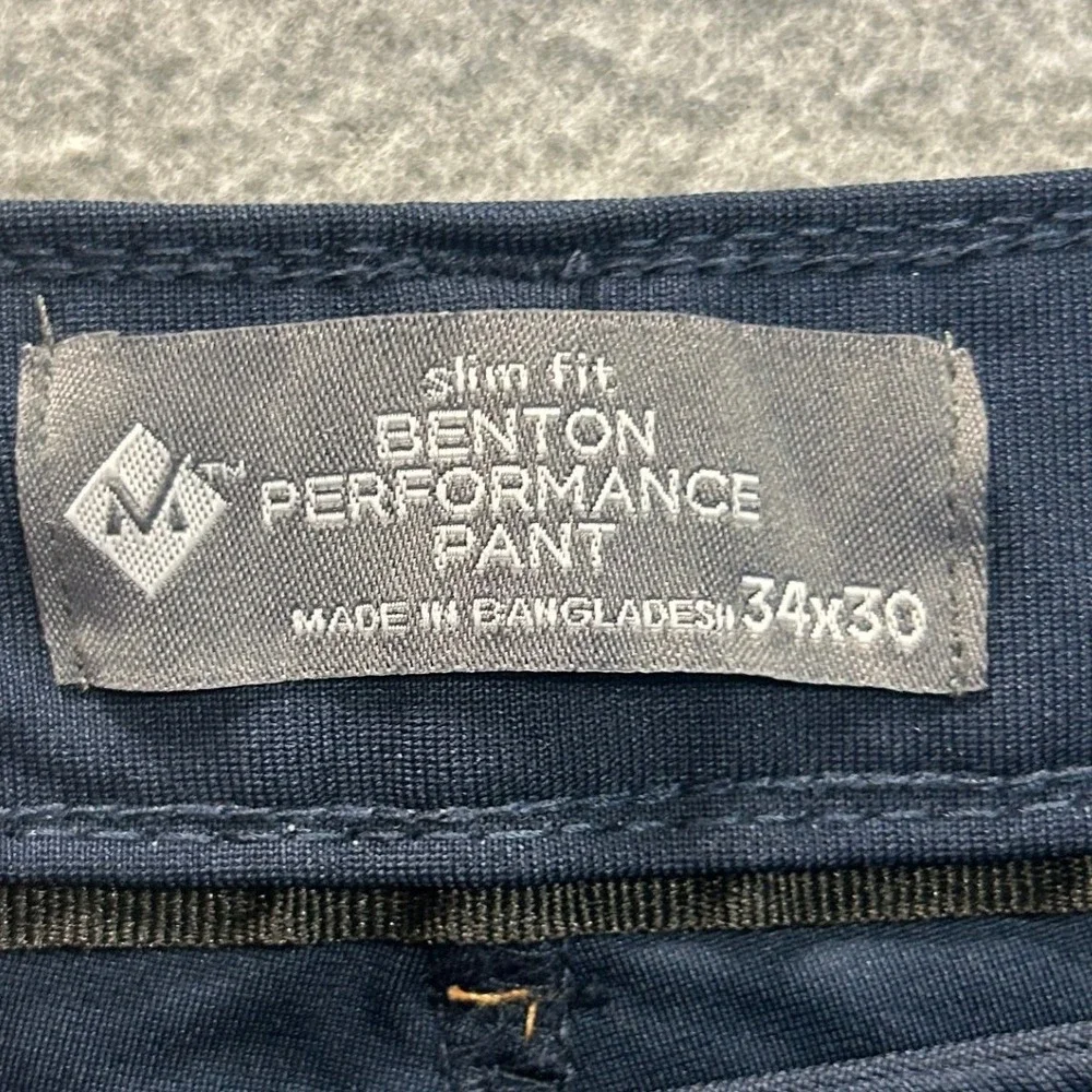 Casual Benton Performance Pants Men's 34x30 Slim Fit Dark Navy Stretch